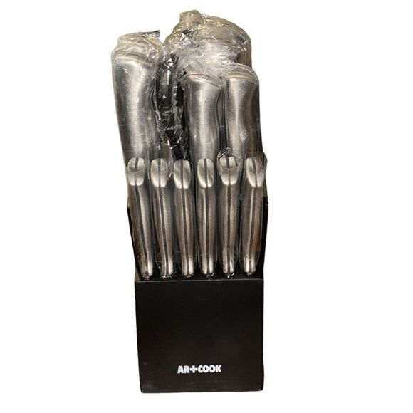Art & Cook 15-Pc. Stainless Steel Knife Block Set - Black - Picture 3 of 5
